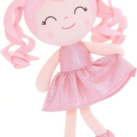 Gloveleya Baby Dolls Soft Snuggly Doll First Baby Girl Gifts Plush Doll with Sparkling Dress Pink 12inches Pearlescent Series