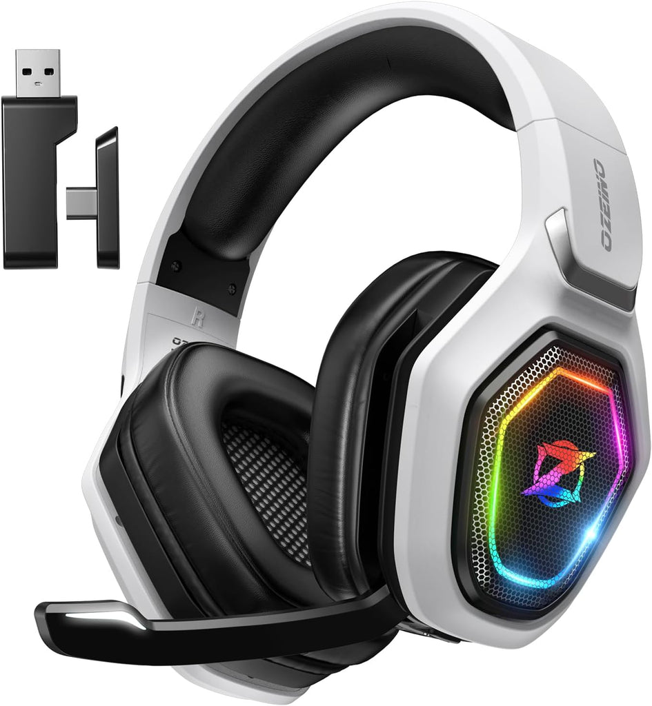 Ozeino Wireless Gaming Headset for PS5, PC, Switch| Lossless Audio-40H Batt - Black
