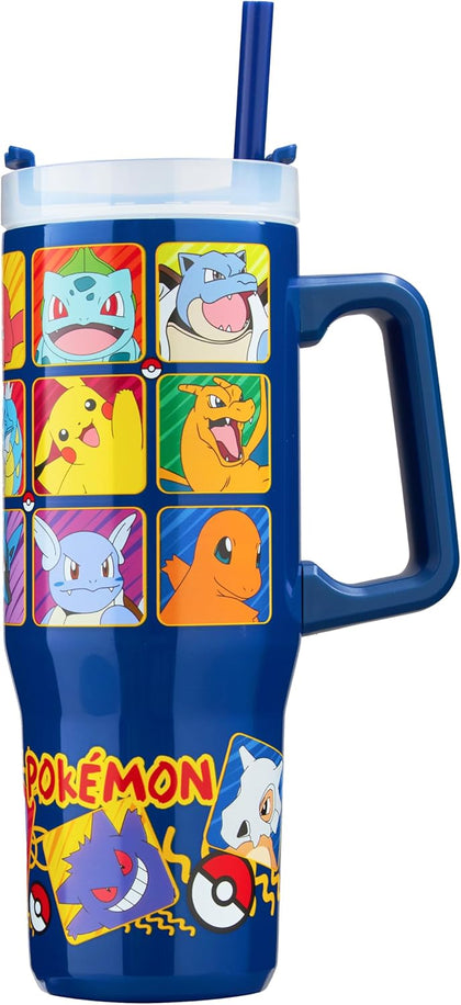 Get Trend Vaso Térmico Pokémon 32 oz con Asa y Cañita - Acero Inoxidable