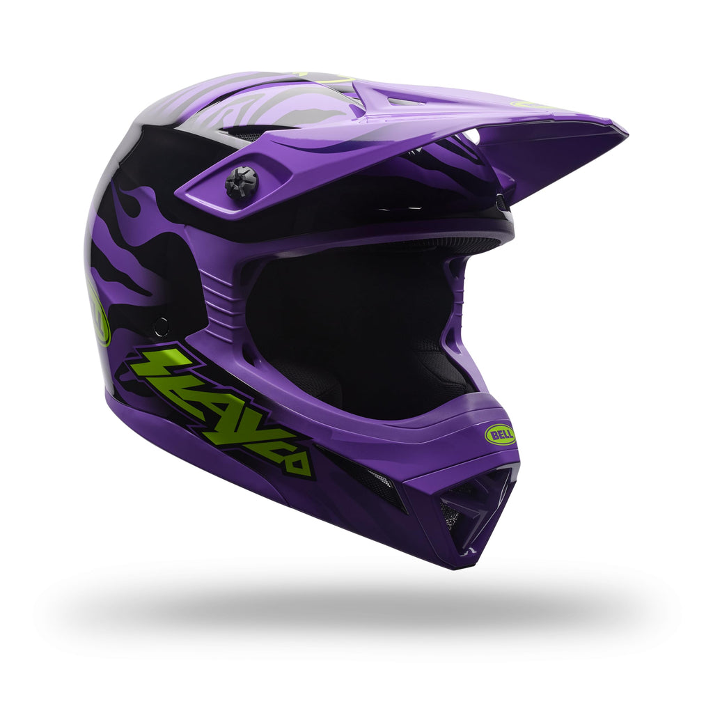 BELL Youth MX-10 MIPS Amber Dirt Bike Helmet - Black/Purple, Youth Large