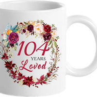 1922 104th Birthday Gifts for Women, Birthday Gifts for Women Turning 104 years old, 104th Bday Gifts Ideas, Mothers Day Christmas Gifts for Mom, Grandma, Aunt, Wife, Sister, 104 Years Loved Mug