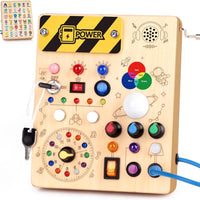 Grarain Busy Board for Toddlers - Montessori Educational Toy for 1-3 Year Old Boys & Girls | Travel-Friendly Sensory Learning Activity | Ideal for Kids with Autism(Busy Board v5)