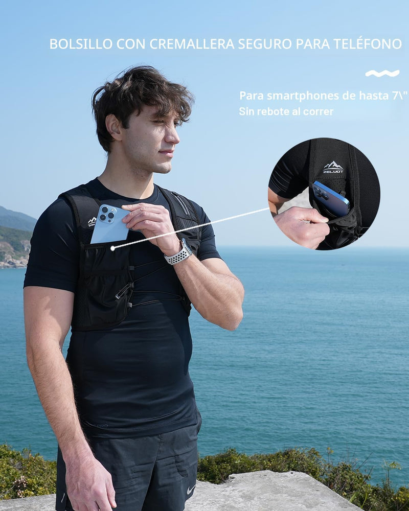 Chaleco de correr para mujeres y hombres, patente de EE. UU., correas ajustables para el