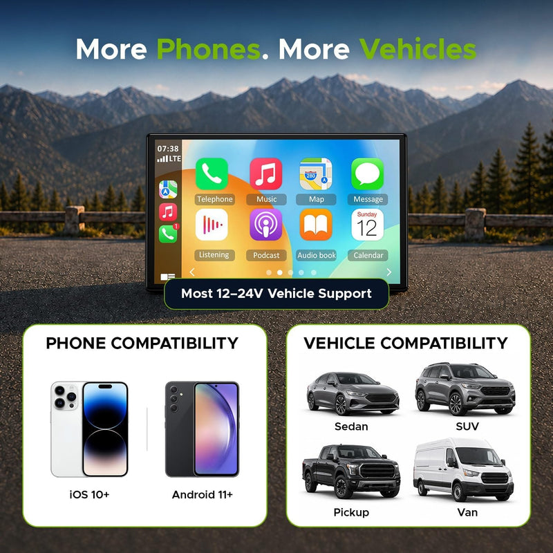 TOGUARDGO 9'' Carplay Screen for Car, Wireless Car Play and Android Auto