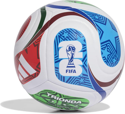 Adidas Unisex-Adult World Cup Soccer Ball, White/Team Royal Blue/Solar Blue/Power Red, 4