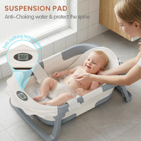 TPN Grow-with-Me 4 en 1 Bañera Plegable con Cojín y Termómetro Gris