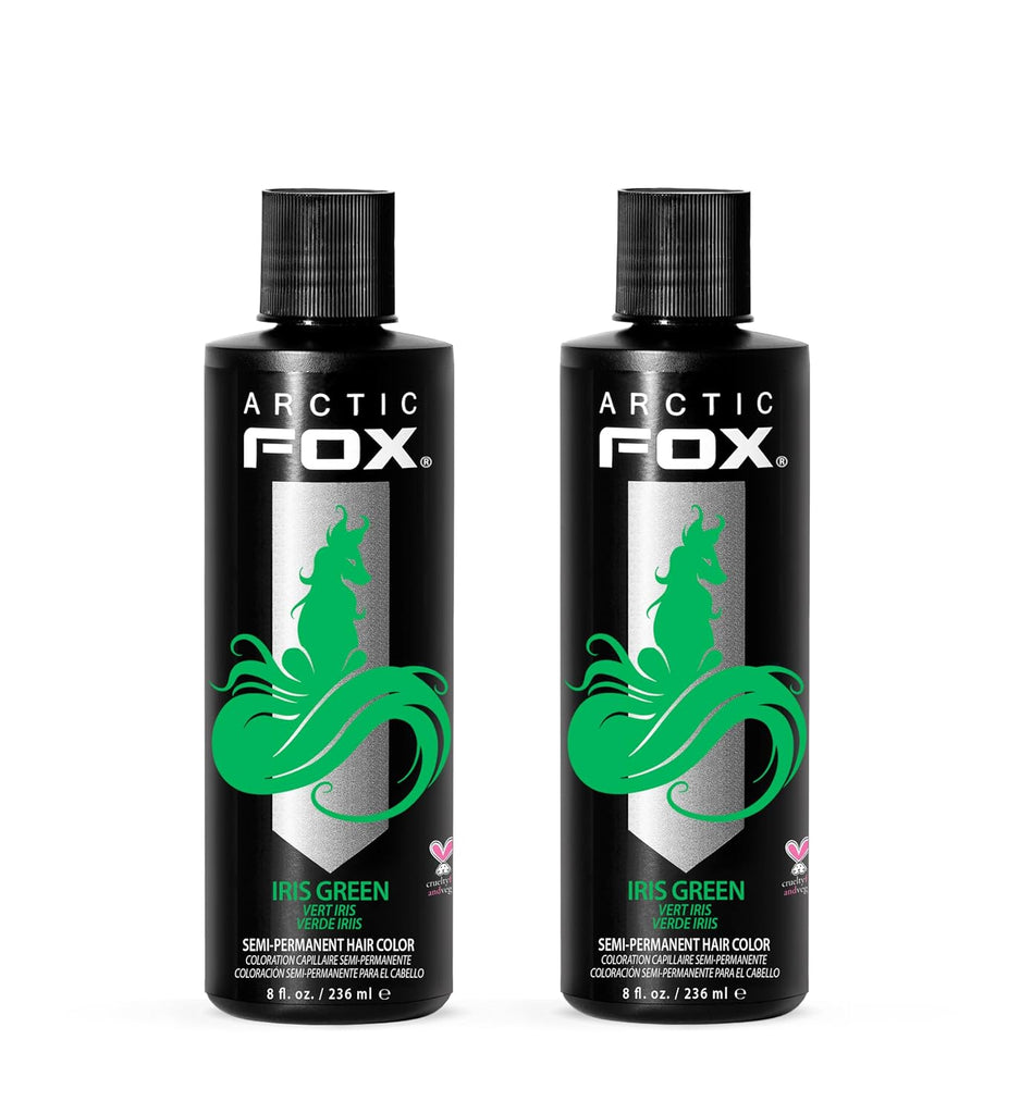 ARCTIC FOX Semi-Permanent Hair Dye Iris Green - Vegan Ammonia Free - 2x8 oz
