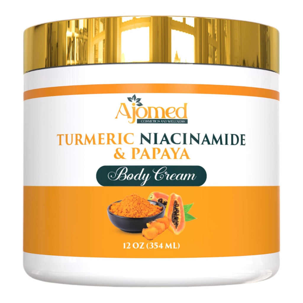 Turmeric body cream– Handmade Niacinamide papaya Turmeric Moisturizer lotion for Dark Spots, Hyperpigmentation, Acne Scars, Evens Tone- turmeric skincare -All Skin Types 8oz (CREAM)