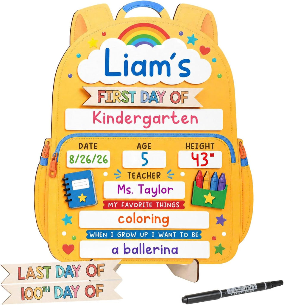 My First Day of School Sign, First and Last Day of School Board (Yellow)