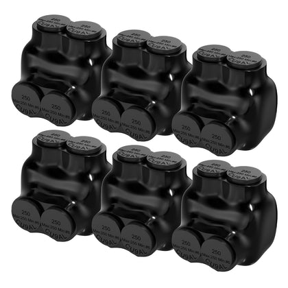RVBOATPAT Insulated Multi Tap Connector 2 Port 250MCM-6AWG Splice Electrical Power Connectors 5/16