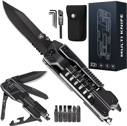 Titorld Multitool Pocket Knife Folding Knife for Men 21 in 1, Fathers Day, Anniversary Birthday Gifts for Men Dad Him Husband 7.8 Inch