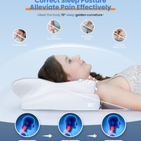 Cozyplayer Ultra Pain Relief Cooling Pillow for Neck Support, Adjustable Cervical