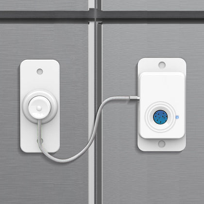 Keylesslife Fingerprint Fridge Lock,Child Proof Refrigerator Lock for Kids with Sticky Adhesive Pads,Cabinet Locks Baby