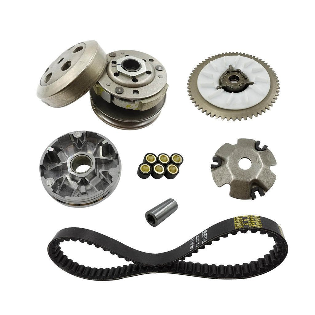 GYMMEDS GY6 50cc Performance Clutch Set, Fit for GY6 50cc 60cc 80cc Engine Taotao Scooter, include Clutch Assembly and Variator Assembly with 669 belt.