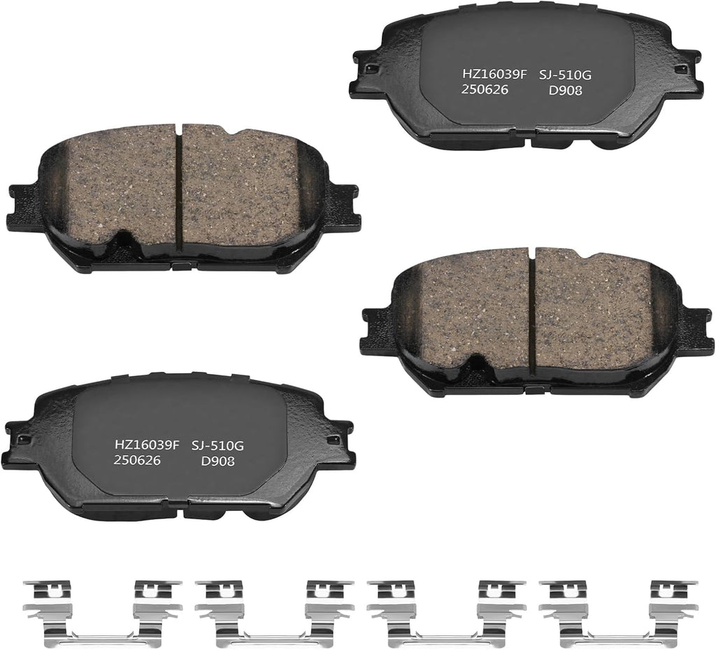 HECHENQICHE D908 Front Ceramic Brake Pads Kit Fit For Toyota Camry 2002-2006, For Lexus GS300 2006, For Lexus IS250 2009-2015