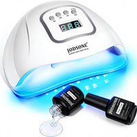 JODSONE U V LED Nail Lamp with Base Coat Top Coat Set, Nail Dryer for Gel Polish for Nails with Automatic Sensor & 4 Timers