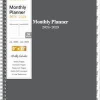 2026-2029 Monthly Planner/Calendar - July 2026 - June 2029, 3 Year Months Planner 2026-2029, 9'' x 11'', 36 Monthly Tabs, 2-Side Pocket, Gray
