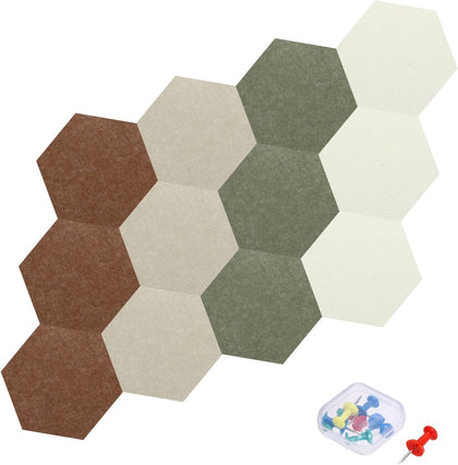 MECCANIXITY 12Pcs Hexagon Acoustic Panels 7.9 x 6.9 x 0.47