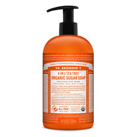 Dr. Bronner's - Organic Sugar Soap (Tea Tree, 24 Ounce) - Made with Organic Oils, Sugar and Shikakai Powder, 4-in-1 Uses: Hands, Body, Face and Hair, Cleanses, Moisturizes and Nourishes, Vegan