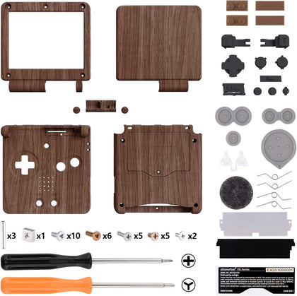 IPS Ready Upgraded eXtremeRate Wood Grain Patterned Soft Touch Custom Replacement Housing Shell for Gameboy Advance SP GBA SP – Compatible with Both IPS & Standard LCD – Console & Screen NOT Included