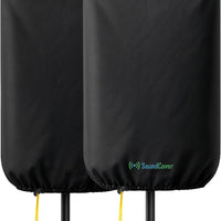 SoundCover Professional Grade 600D Protective Cover for Stand Mounted 12" PA/DJ Powered Speaker - Black - Includes a 420D Storage Bag and reinforced yellow Paracord 700 draw cord
