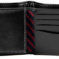 Tommy Hilfiger Men's Leather Wallet – Slim Bifold with 6 Credit Card Pockets and Removable ID Window, Casual Black Ranger, One Size
