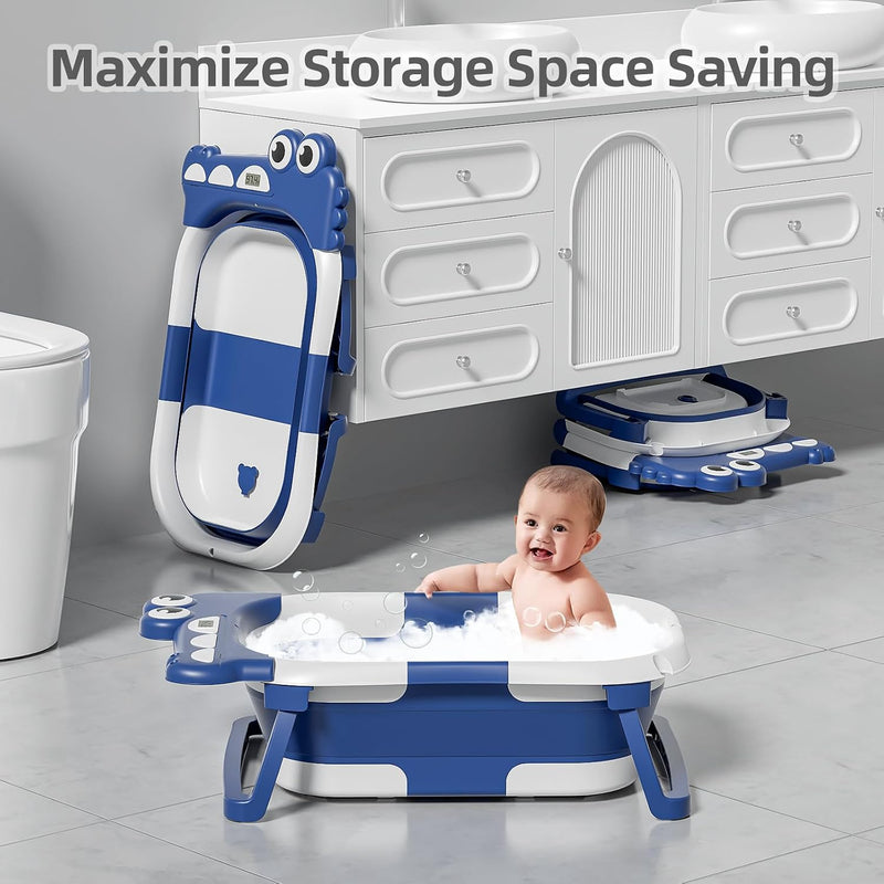 MoreFeel Bañera Plegable para Bebé con Termómetro Toalla y Cojín Modelo 6