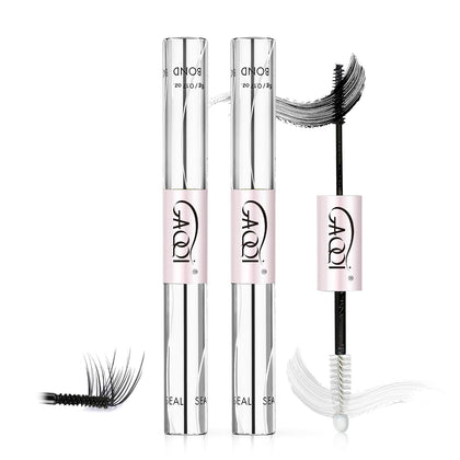 GAQQI Lash Cluster Glue, Waterproof Bond and Seal Lash Glue, Black - 2PCS