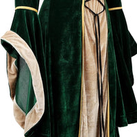 Lehauya Womens Renaissance Costume Dress Medieval Velvet Lace Up Faire Gown