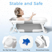 BUNWAG Classic Bañera Plegable para Bebé 0 a 12 Meses con Cojín Suave