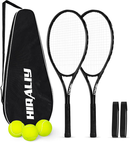 HIRALIY Juego de raquetas de tenis de 27 pulgadas para adultos, raquetas de tenis