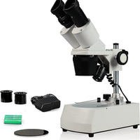 PARCO PST-234-10LRC-ES2 Binocular Stereo Microscope, WF10x and WF20x Eyepieces, 2X, 3X and 4X Objectives,20x,30x,50x, 60x and 80x Magnification, Top and Bottom LED Illumination, Rechargeable Battery