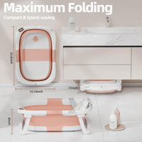 iBabyMax Bañera Plegable para Bebé con Termómetro 0 a 36 Meses Rosada