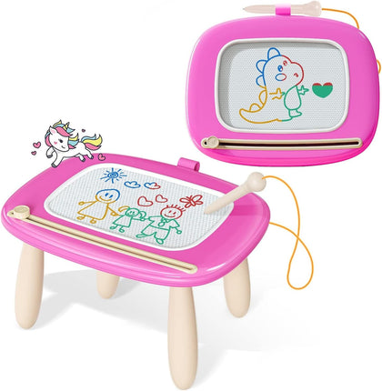 Kikidex Toddler Toys for 1-3 Years, Sturdy Magnetic Doodle Board, Reusable, No Mess, Educational Learning Toys for Kids