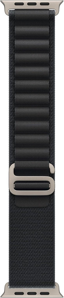 Apple Watch Band - Alpine Loop - 49mm - Black - Medium - Natural Titanium Finish