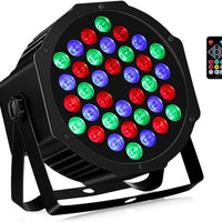 Battery Powered Stage Par Lights: 36W RGB Rechargeable - 6 to 15Hours Working Time - Remote DMX Control - Great for Mobile DJ Party Planner - Uplights for Events Wedding Music Dance Show Band - 1Pack