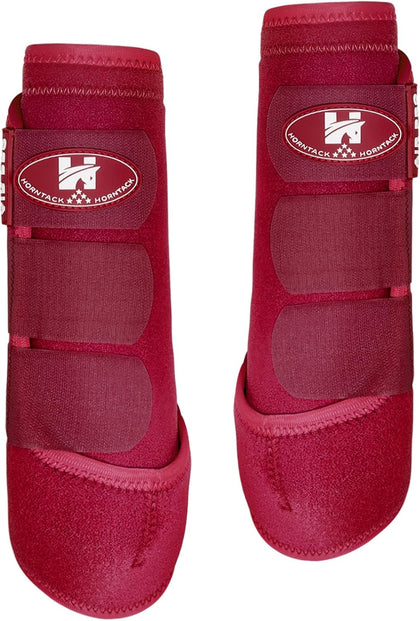 Horntack 1 Pair Splint Boots for Horses Outdoor Sports(Crimson Red, Large)