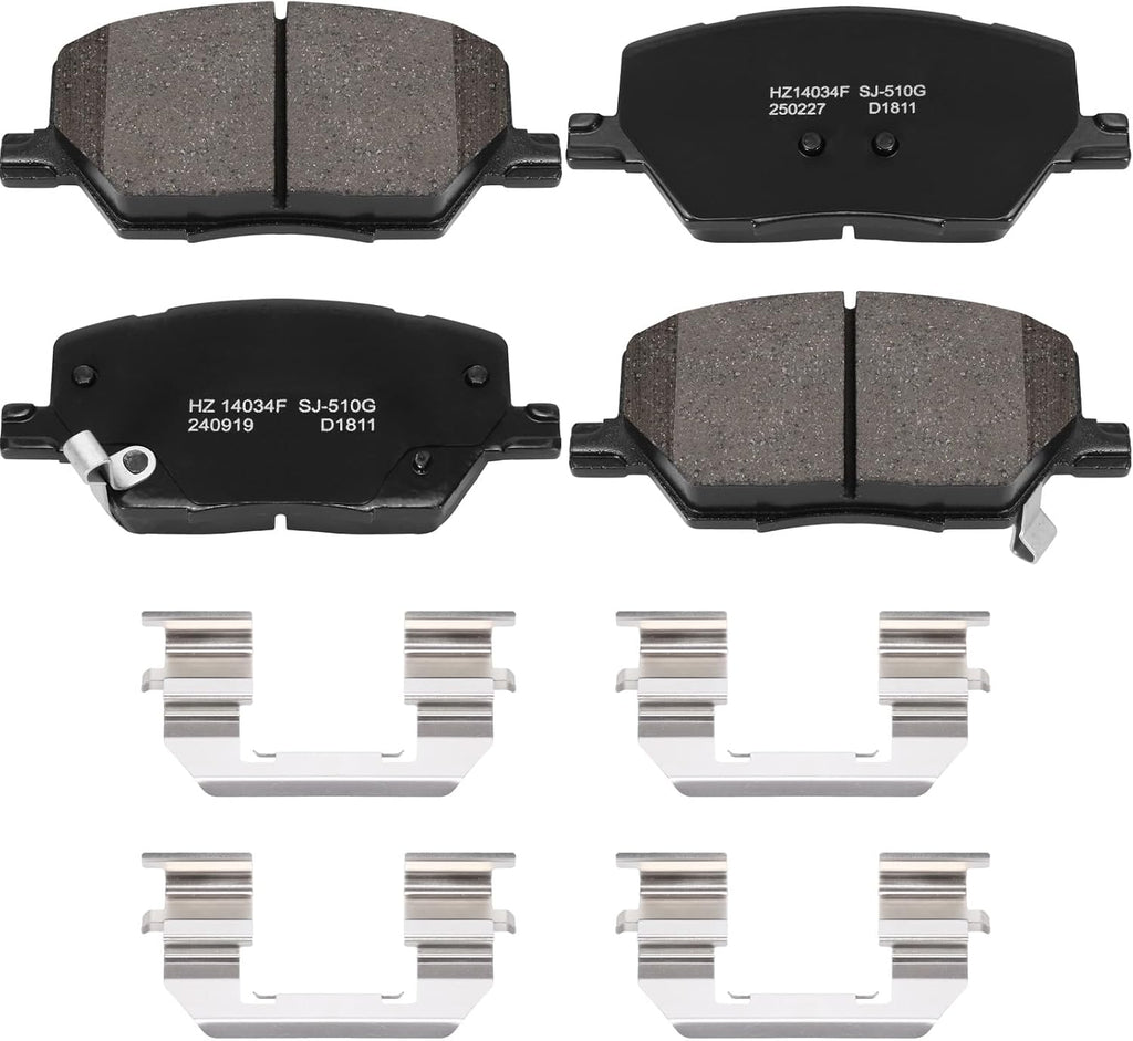 HECHENQICHE D1811 Front Ceramic Brake Pads Kit Fit For Jeep Renegade 2015-2021, For Jeep Compass 2017-2022, For Fiat 500X 2016-2021