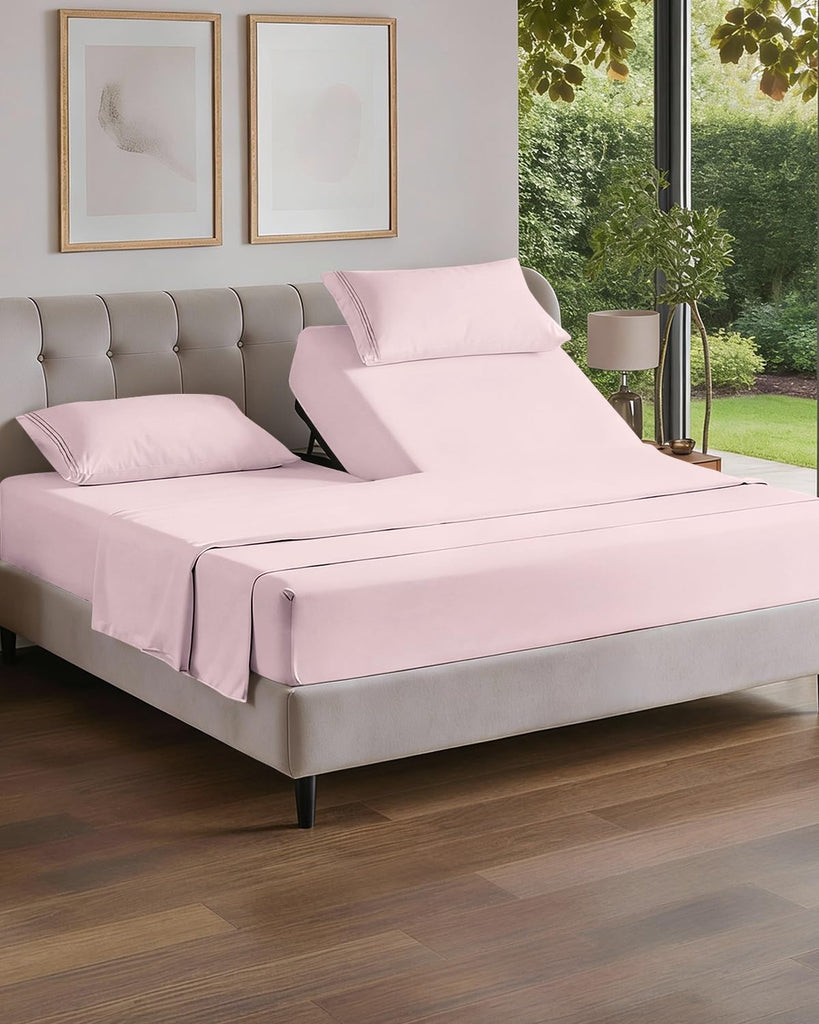 Flex Top Split Head King 4 Piece Sheet Set - Soft & Cooling - Lavender Pink