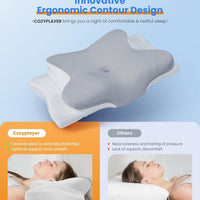 Cozyplayer Ultra Pain Relief Cooling Pillow for Neck Support, Adjustable Cervical