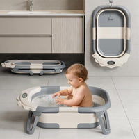TPN Grow-with-Me 4 en 1 Bañera Plegable con Cojín y Termómetro Gris