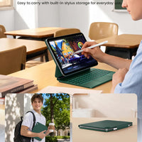 Funda con Teclado typecase Edge para iPad 11" (A16) / 10.ª Gen - Verde Medianoche