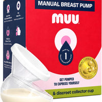 MUU Manual Breast Pump for Breastfeeding | Discreet, Hands-Free, Portable, Food-Grade Silicone | 5oz Wearable Breastfeeding Essentials, BPA-Free (Single Pump)