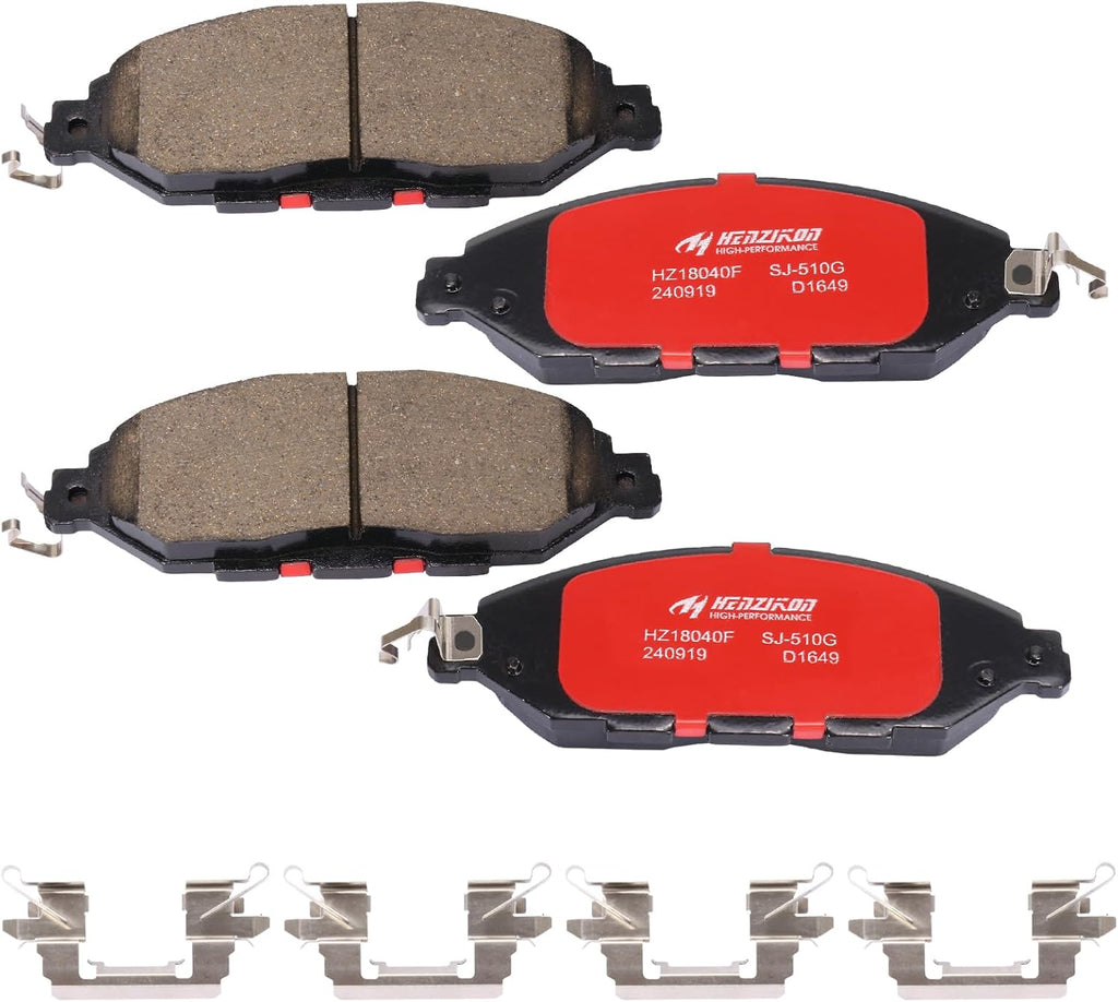 HECHENQICHE D1649 Front Ceramic Brake Pads Kit Fit For Nissan Pathfinder 2013-2020, For Nissan Murano 2015-2023, For INFINITI JX35 2013, For INFINITI QX60 2014-2020