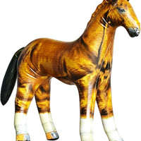 Jet Creations 38" L, Inflatable Horse Toys, Golden Brown Blow-Up Horse Toy Figure for Decoration or Play, Livestock Theme Party, Birthday, VBS, Photo Prop, Thanksgiving, Christmas Winter