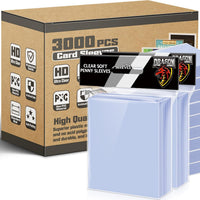 3000 Counts Card Sleeves Top Loaders for Trading Cards, Penny Soft Sleeves Baseball Card Sleeve Protectors Fit for Sports,Football,Game Cards