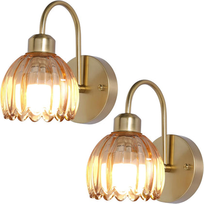 HMLUESR Vintage Wall Sconce Set of Two Wireless Installation for Bedroom
