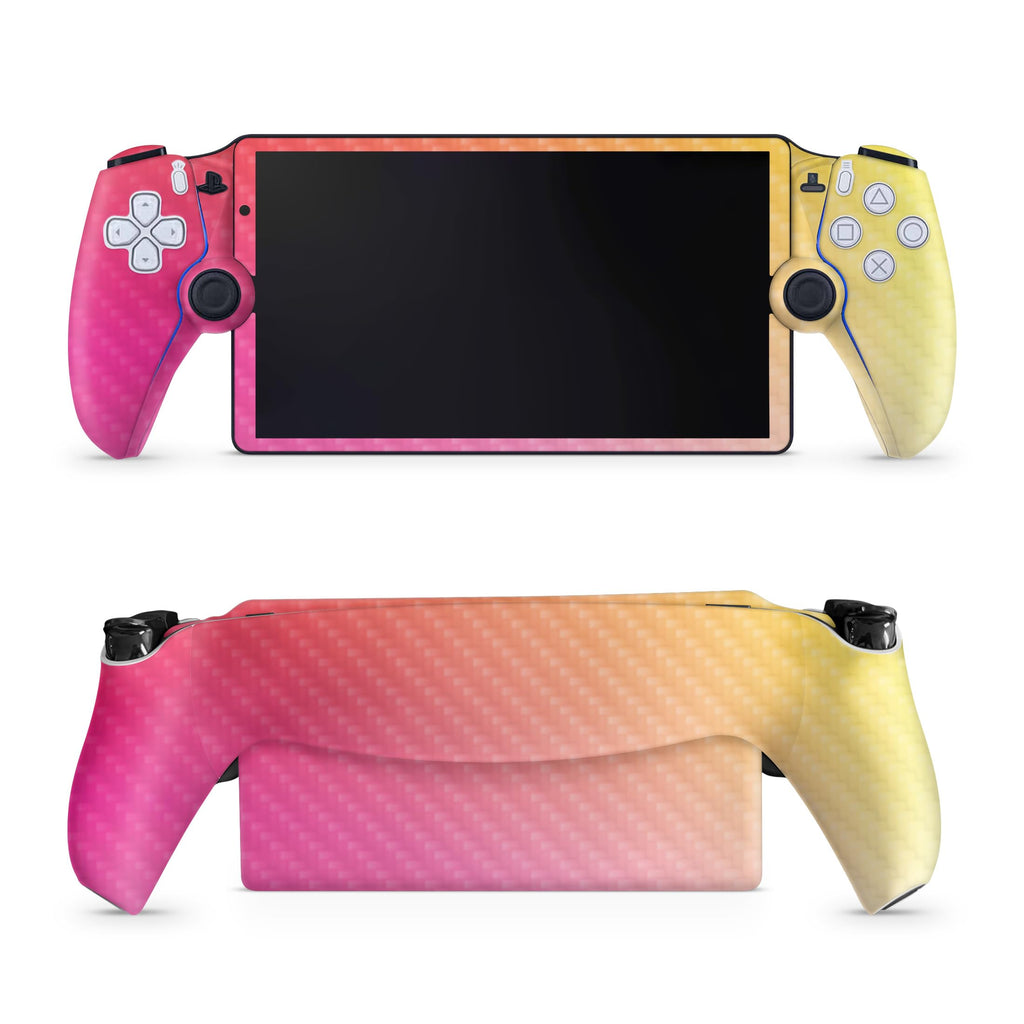 Carbon Fiber Gaming Skin Compatible with PS5 Portal Remote Player - Sunset Blur - Premium 3M Vinyl Protective Wrap Decal Cover - Easy to Apply | Crafted in The USA by MightySkins
