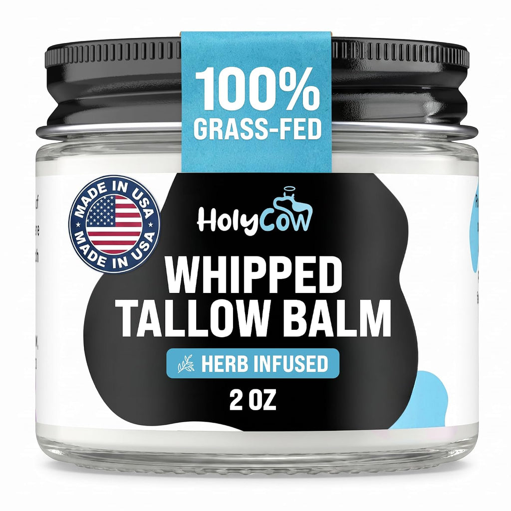 HolyCow Grass Fed Beef Tallow For Skin with Jojoba Oil, 2 Ounce - Unscented