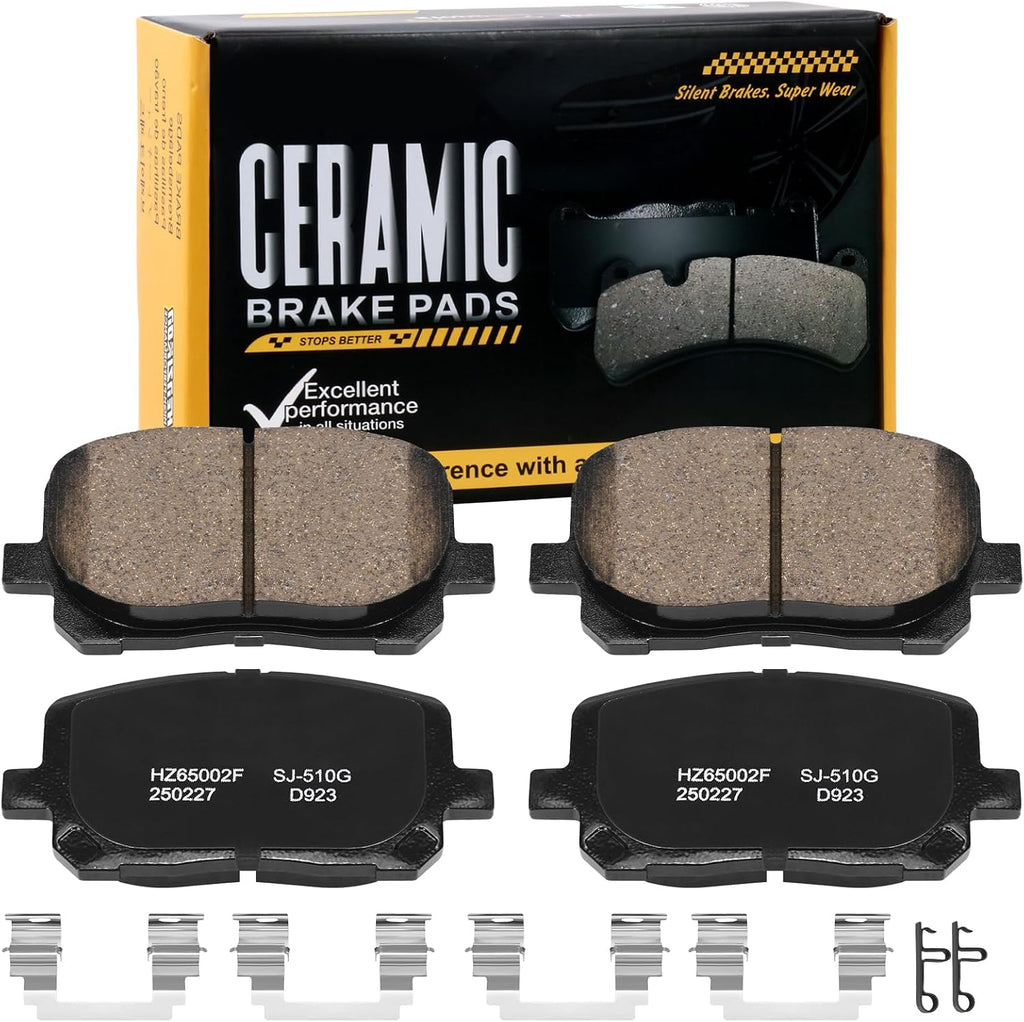 HECHENQICHE D923 Front Ceramic Brake Pads Kit Fit For Toyota Corolla 2003-2008, For Toyota Matrix 2003-2008, For Pontiac Vibe 2003-2008